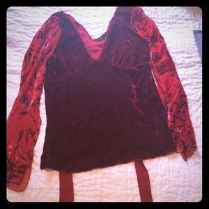 Wine velvet blouse